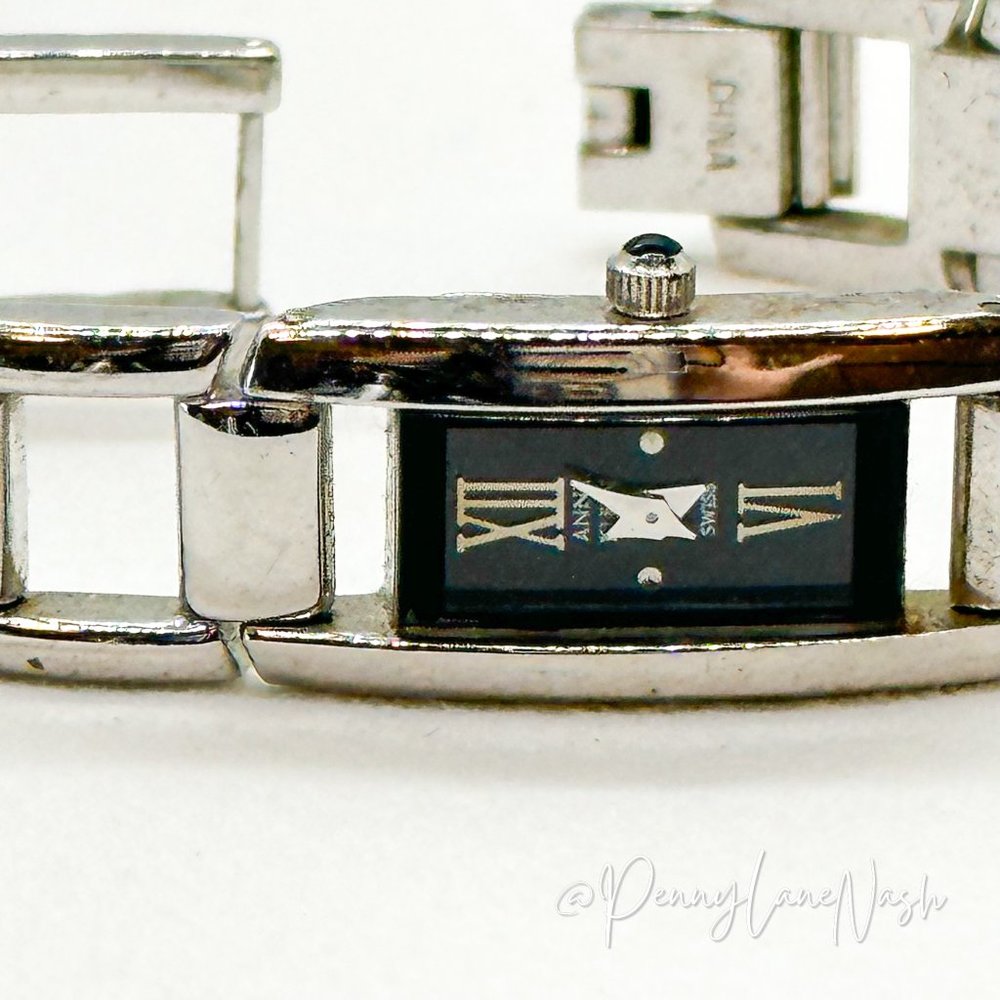 Anne Klein 12/6736 Silver & Black Swiss Movement Watch - Picture 5 of 8